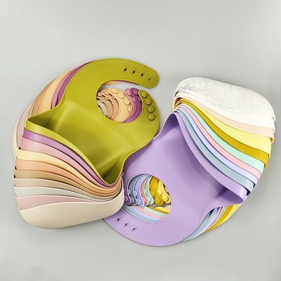Προσαρμοσμένο τυπωμένο σιλικόνιο Bib Τροφή Cute Cartoon Design Food Catcher Bib