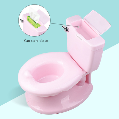 Παιδική τουαλέτα βουτιά με Flushing Sound λευκό μπλε ροζ στερεό σχεδιασμό