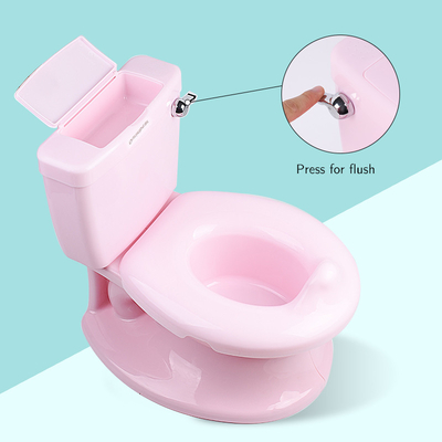 Παιδική τουαλέτα βουτιά με Flushing Sound λευκό μπλε ροζ στερεό σχεδιασμό
